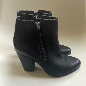 MICHAEL Michael Kors Black Leather Zip Booties